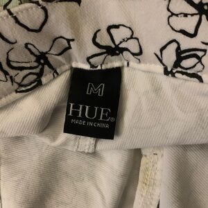 HUE Black and White Floral Pants